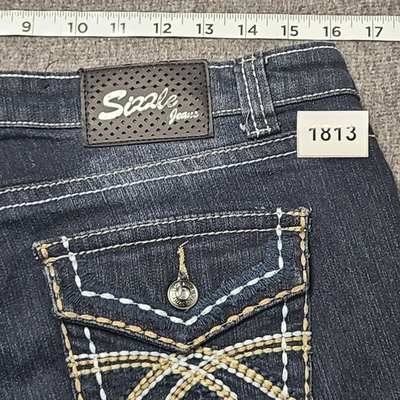 Sizzle Womens Jeans 9 Slim Cowgirl Festival Stretch Boho Party Denim Pants - Picture 8 of 8